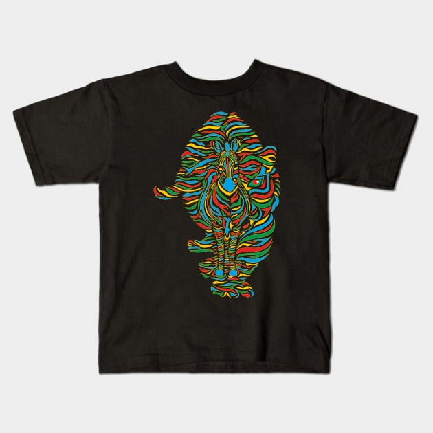 Crouching Tiger, Hidden Zebra Kids T-Shirt by LoveSpud